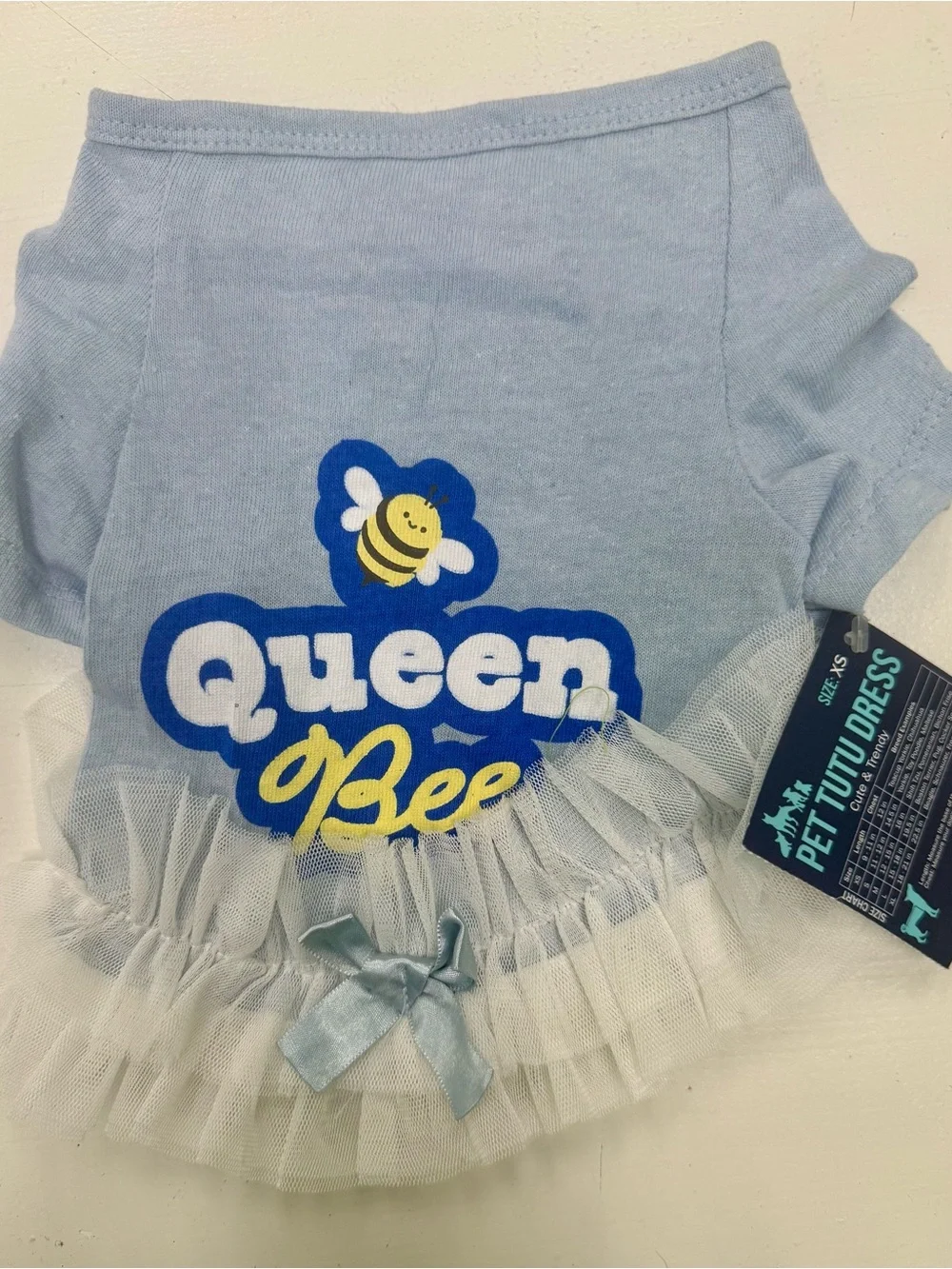 Queen Bee Light Blue Pet Tutu Dress by